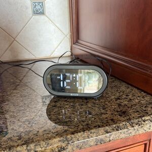 Black Digital Alarm Clock with USB Port